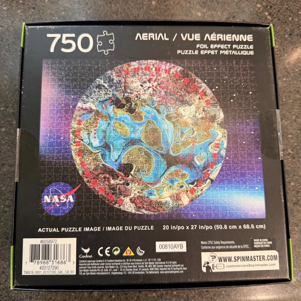 NASA Aerial Foil Effect Jigsaw Puzzle 750 Piece Cardinal Games Earth Satellite